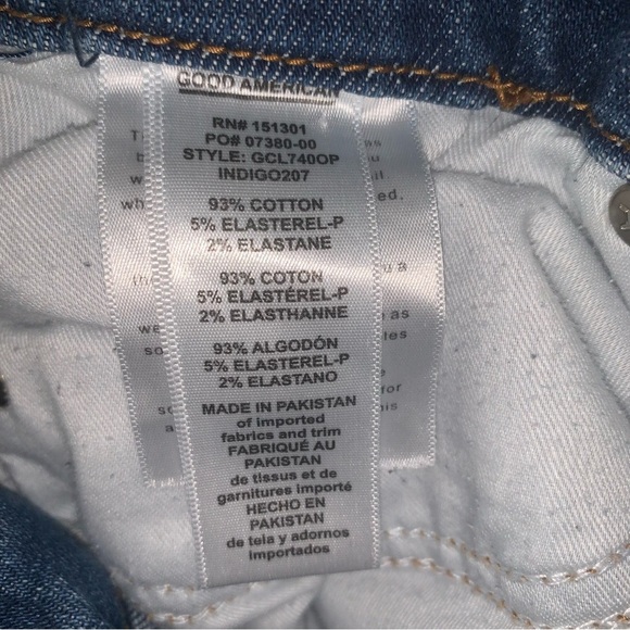 Good American High Rise Indigo Blue Ankle Distressed Jeans Classic 30 - Picture 5 of 9